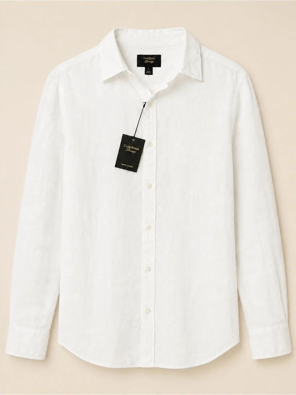 Club Room Luxury 100% Linen White Long Sleeve Shirt – Men’s XXL